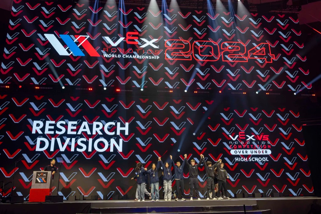 ACE on stage at the 2024 VEX Robotics World Championship